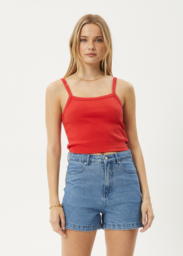 Afends Taylor - Rib Singlet Tomato