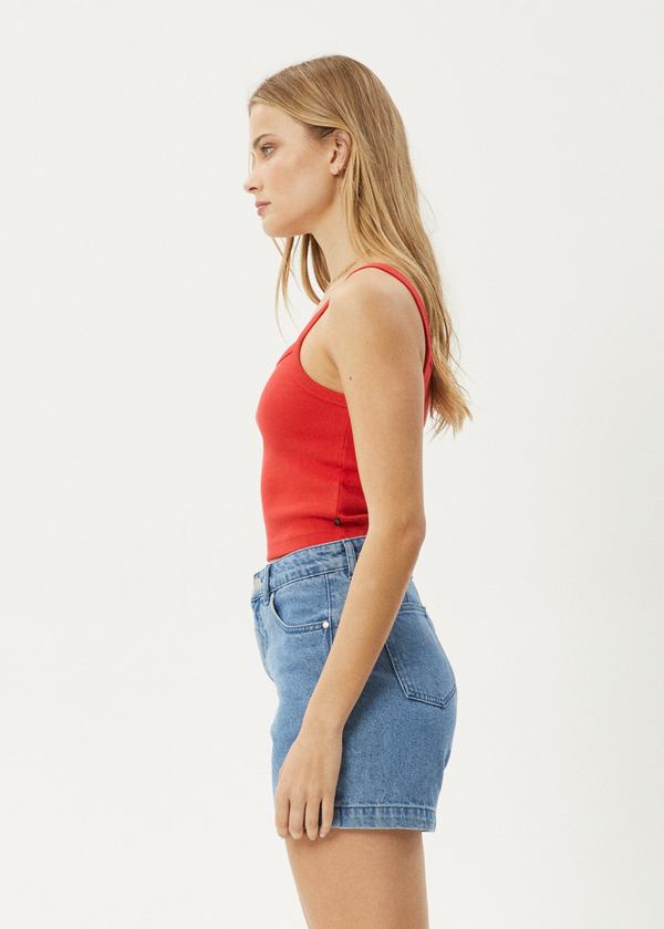 Afends Taylor - Rib Singlet Tomato