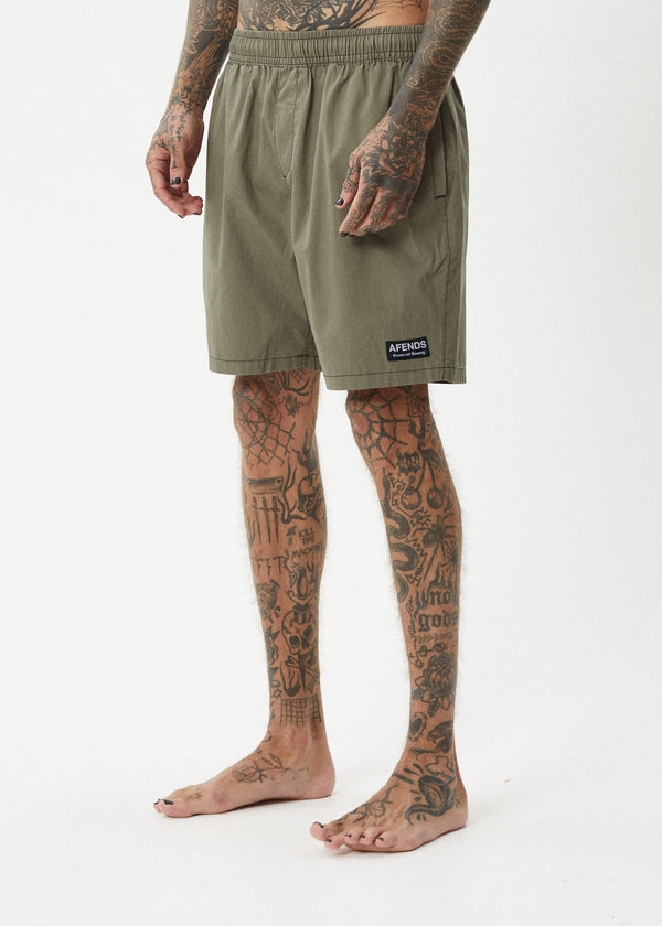 Afends The Dopamine - Swim Short 18" Olive