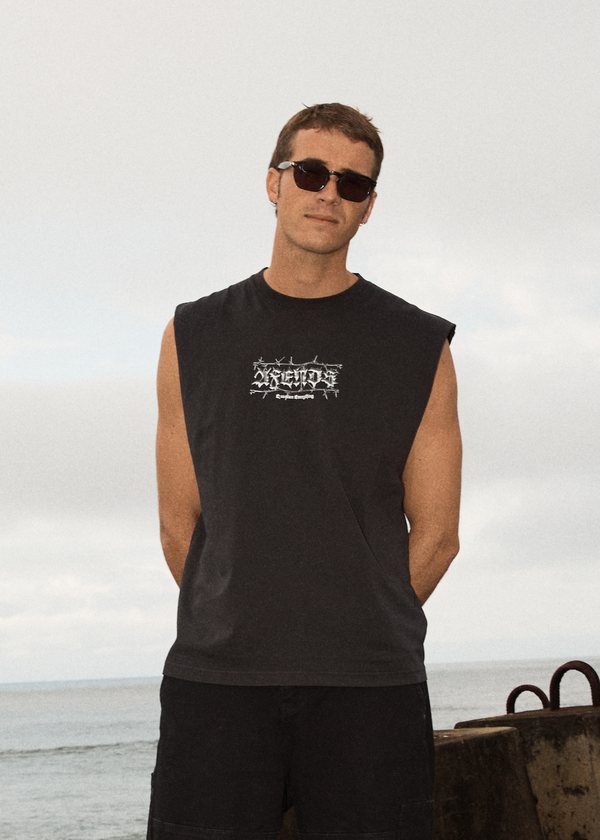 Afends Thorny - Sleeveless Tee Stone Black