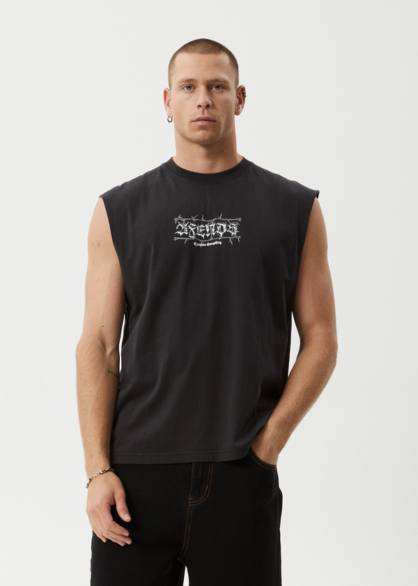 Afends Thorny - Sleeveless Tee Stone Black