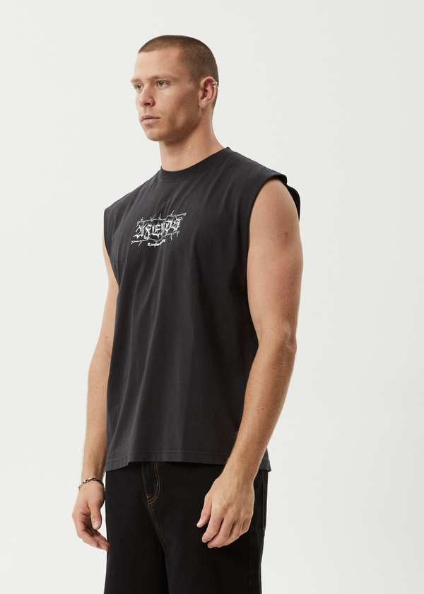 Afends Thorny - Sleeveless Tee Stone Black