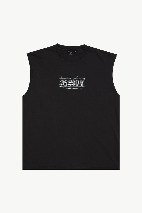 afends Thorny - Sleeveless Tee Stone Black