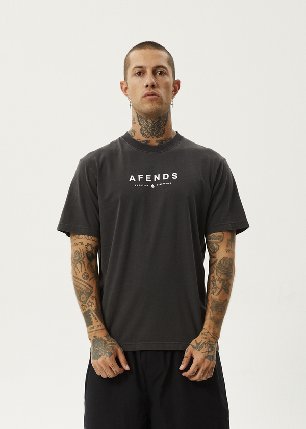Afends Thrown Out - Retro Tee Black / White
