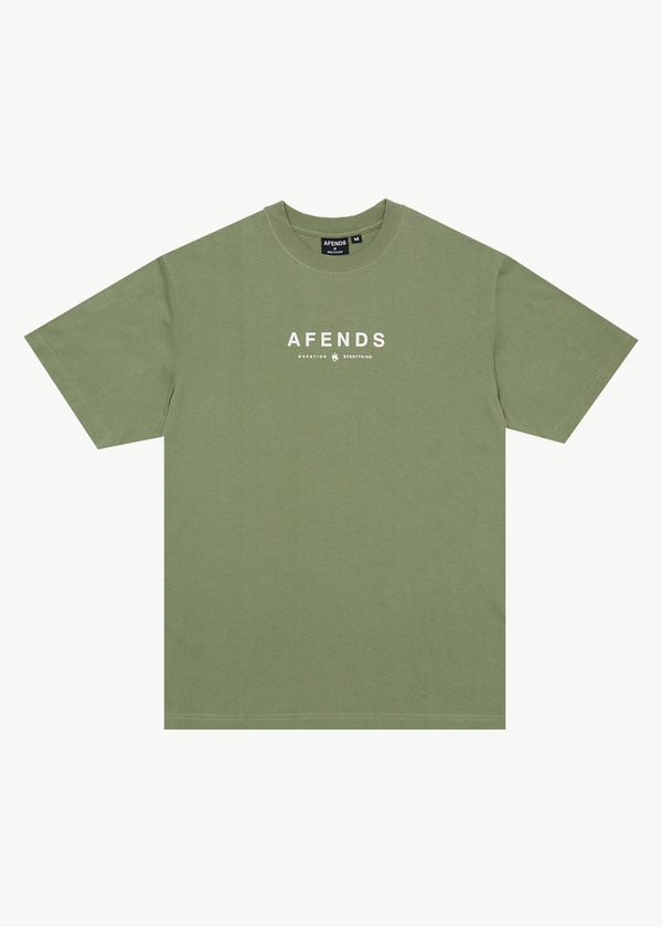 afends Thrown Out - Retro Tee Oil Green