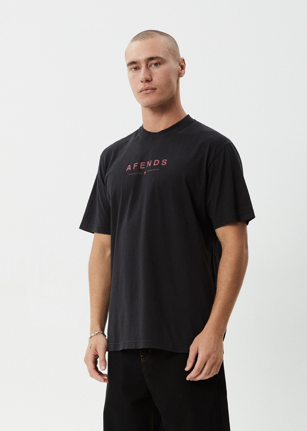 Afends Thrown Out - Retro Tee Stone Black