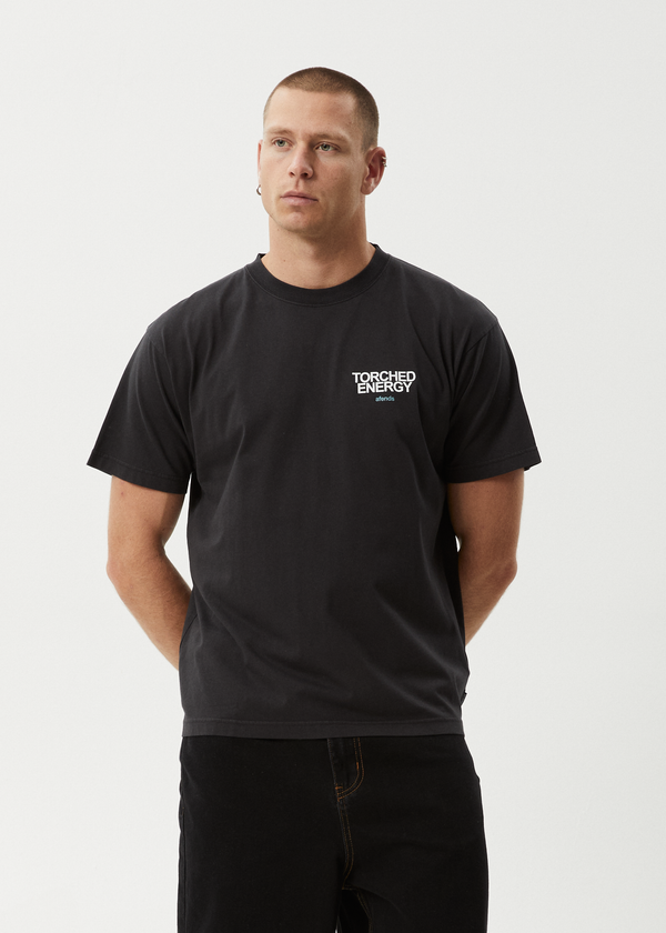 Afends Torched Energy - Boxy Tee Stone Black