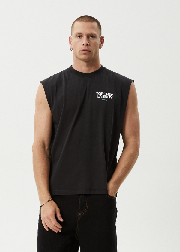 Afends Torched Energy - Sleeveless Tee Stone Black