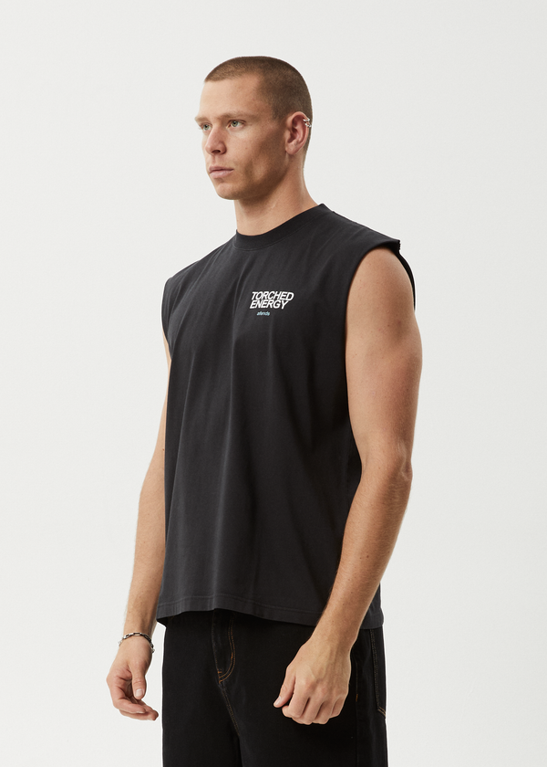 Afends Torched Energy - Sleeveless Tee Stone Black