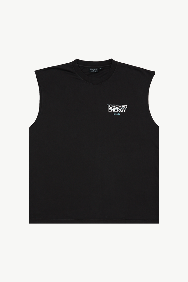 afends Torched Energy - Sleeveless Tee Stone Black