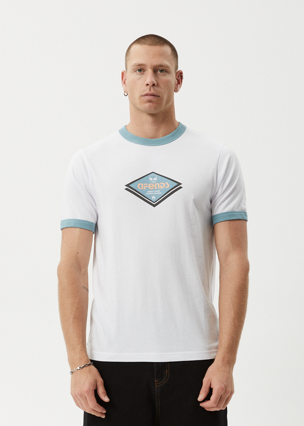 Afends Tractorbeam - Ringer Tee White