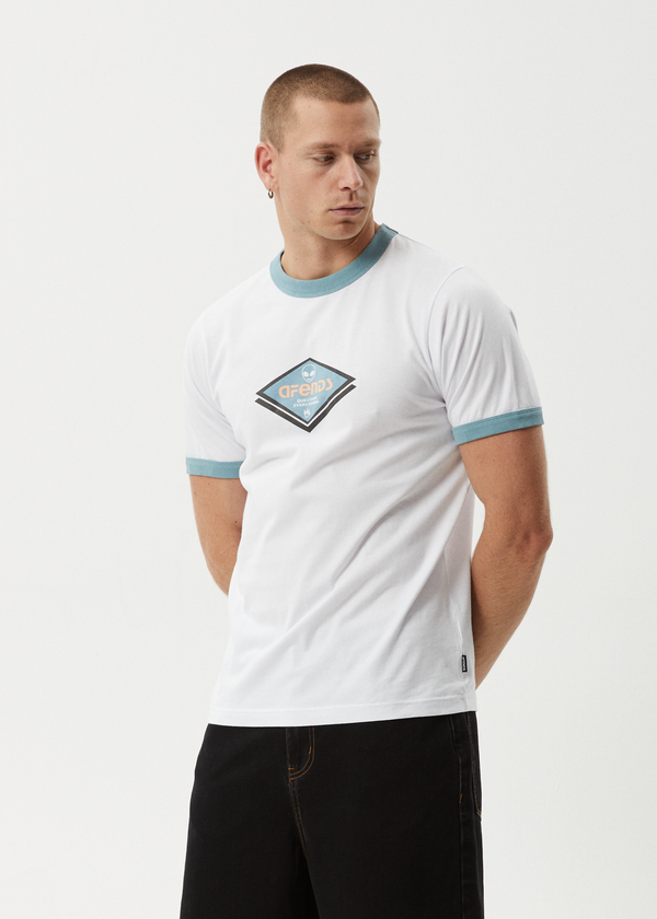 Afends Tractorbeam - Ringer Tee White