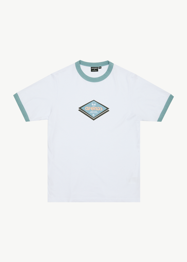 afends Tractorbeam - Ringer Tee White