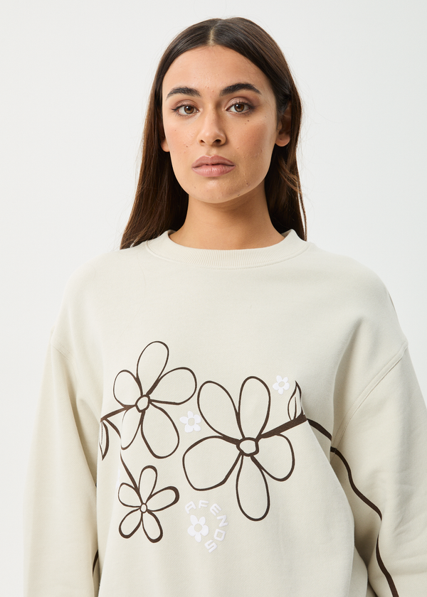 Afends Tranquil - Crew Neck Jumper Moonbeam