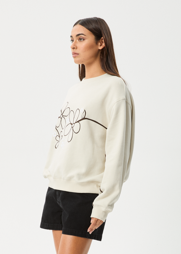 Afends Tranquil - Crew Neck Jumper Moonbeam