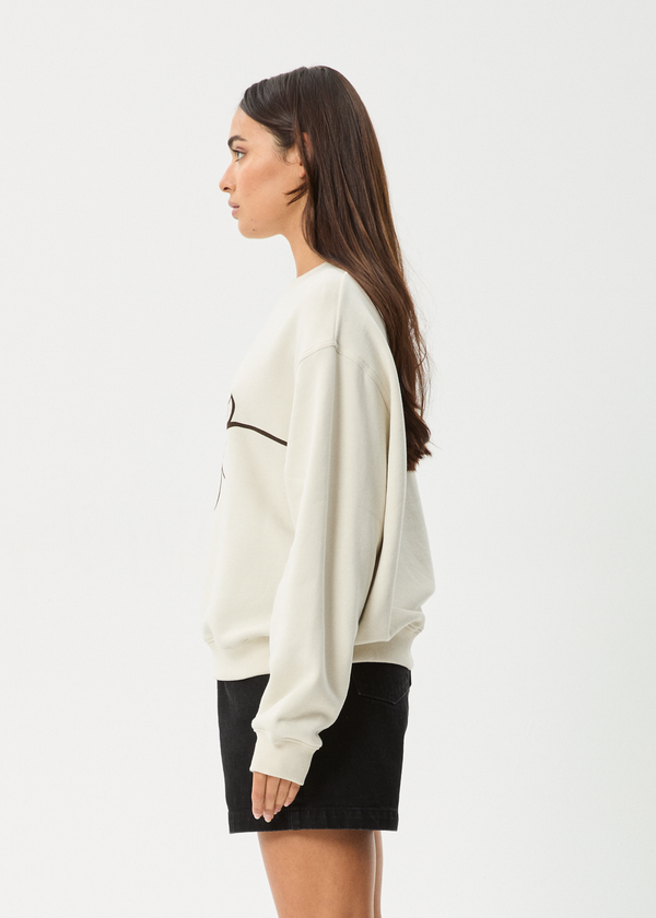 Afends Tranquil - Crew Neck Jumper Moonbeam