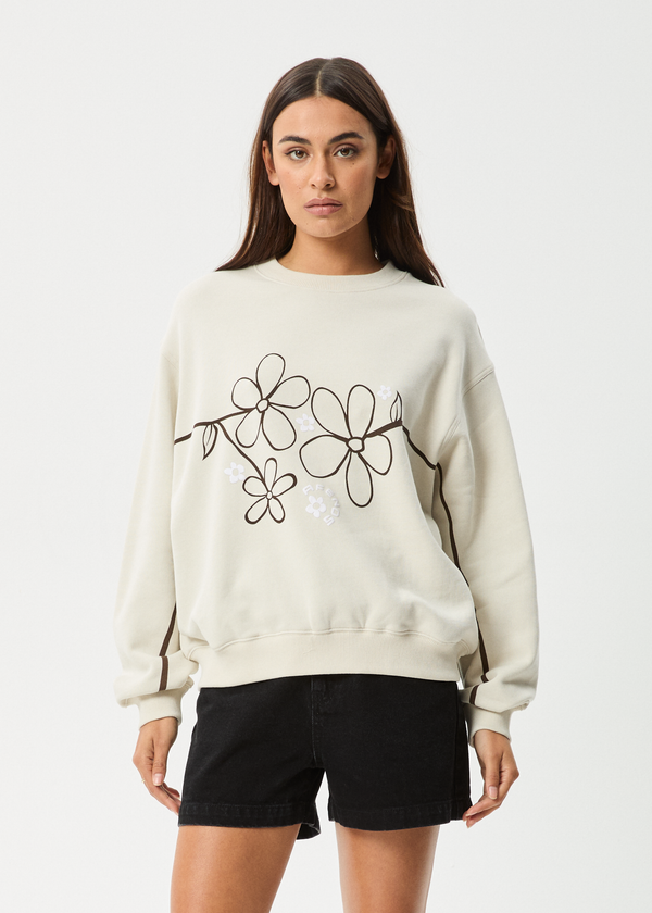 afends Tranquil - Crew Neck Jumper Moonbeam