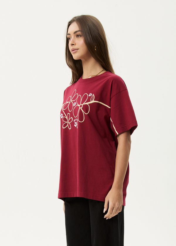 Afends Tranquil - Oversized Tee Burgundy