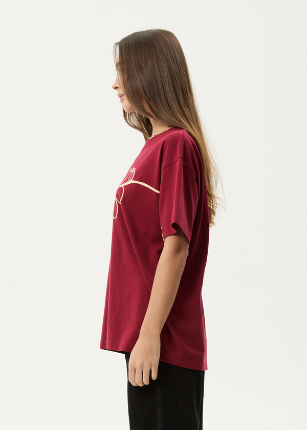Afends Tranquil - Oversized Tee Burgundy