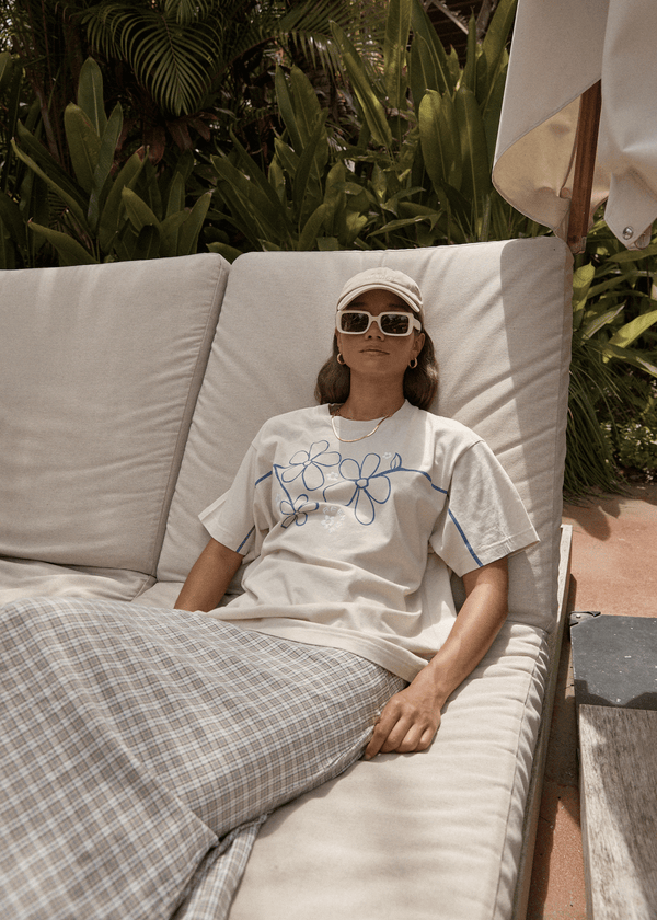 Afends Tranquil - Oversized Tee Moonbeam