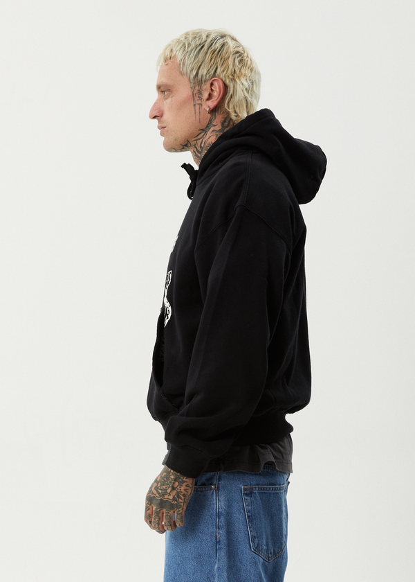 Afends Tread - Boxy Hoodie Black