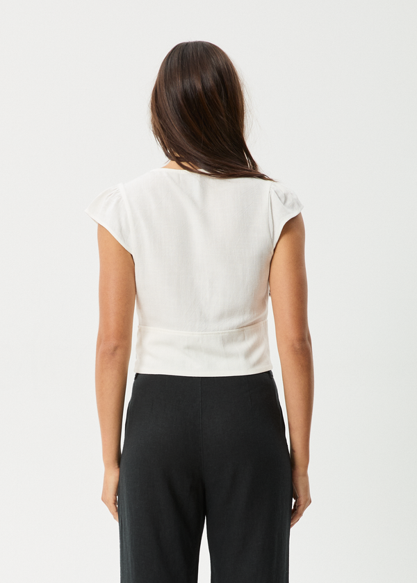 Afends Twila - Button Up Top White