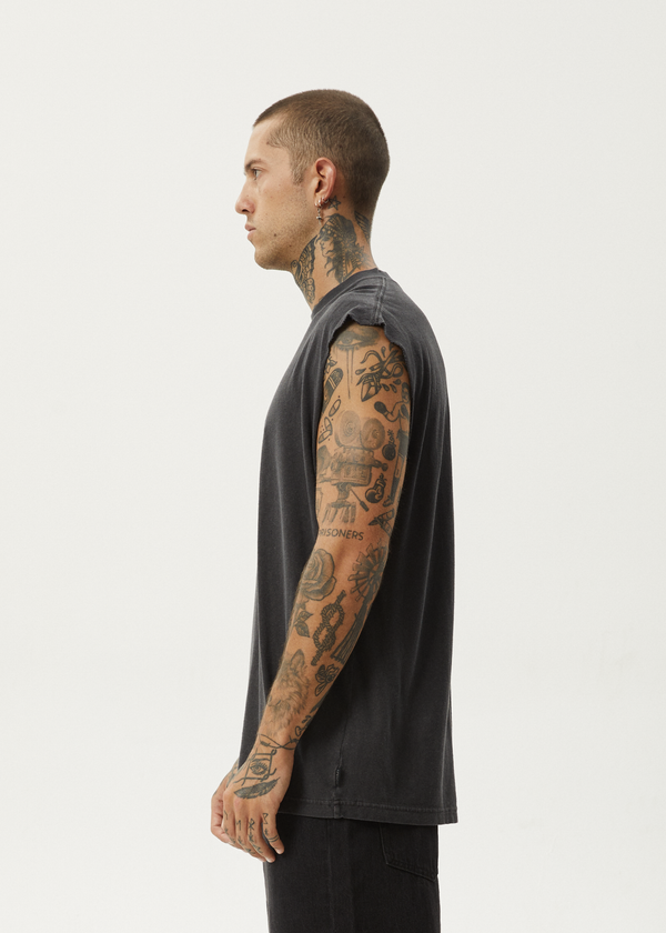 Afends Vacation - Sleeveless Tee Stone Black