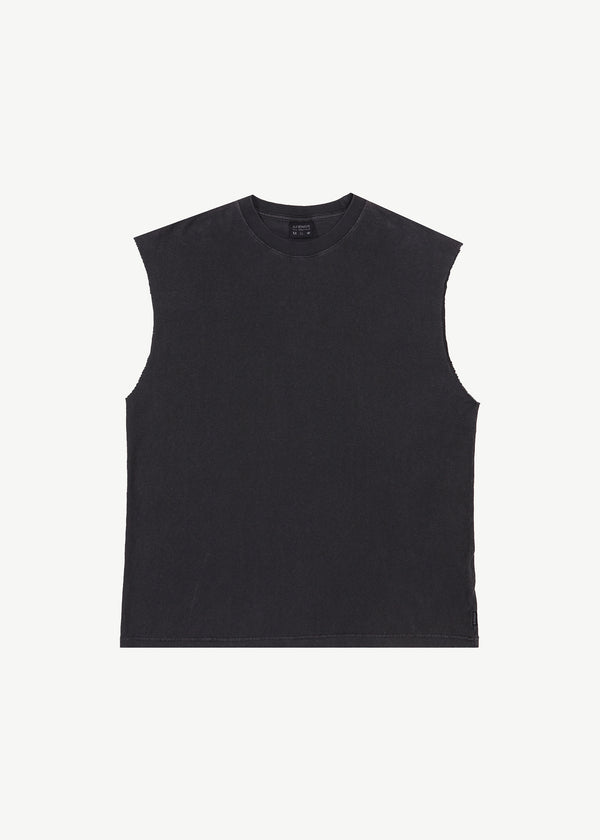 afends Vacation - Sleeveless Tee Stone Black