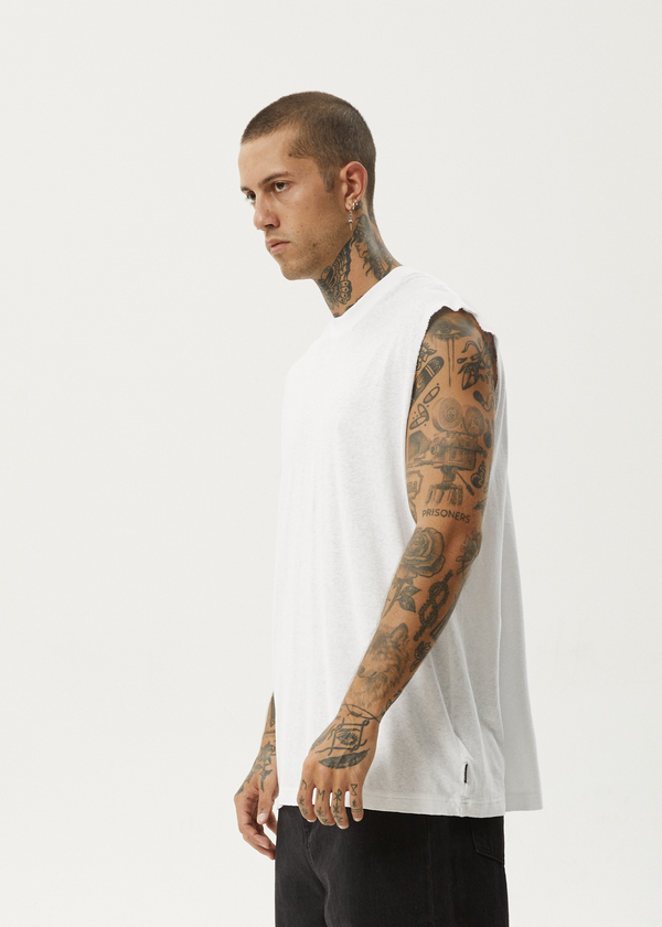 Afends Vacation - Sleeveless Tee White