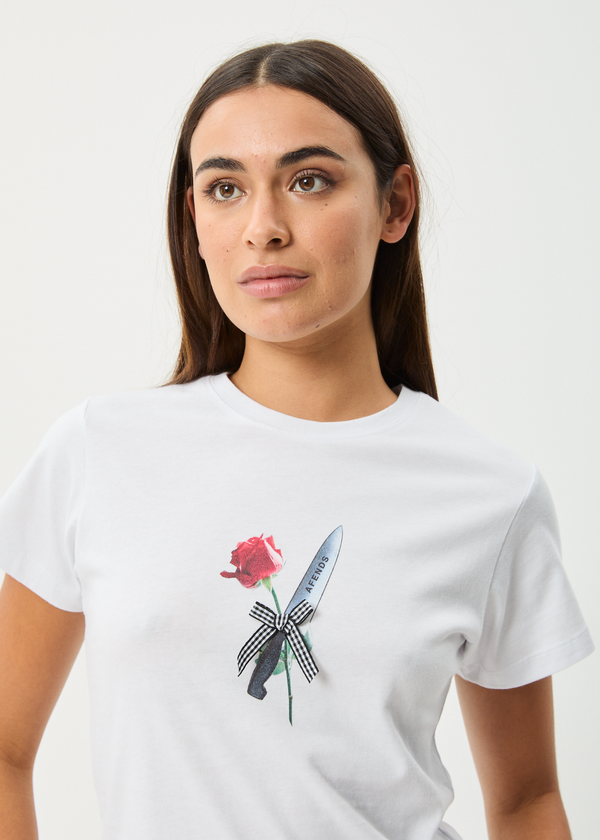 Afends Valentine - Baby Tee White