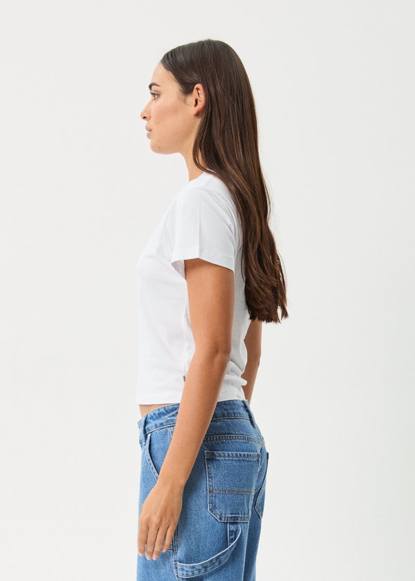 Afends Valentine - Baby Tee White