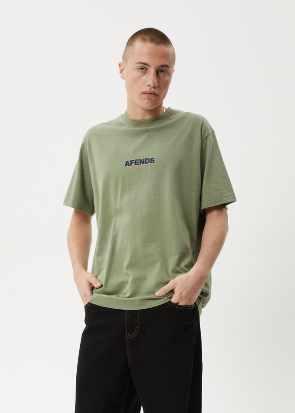 Afends Vinyl - Retro Tee Oil Green