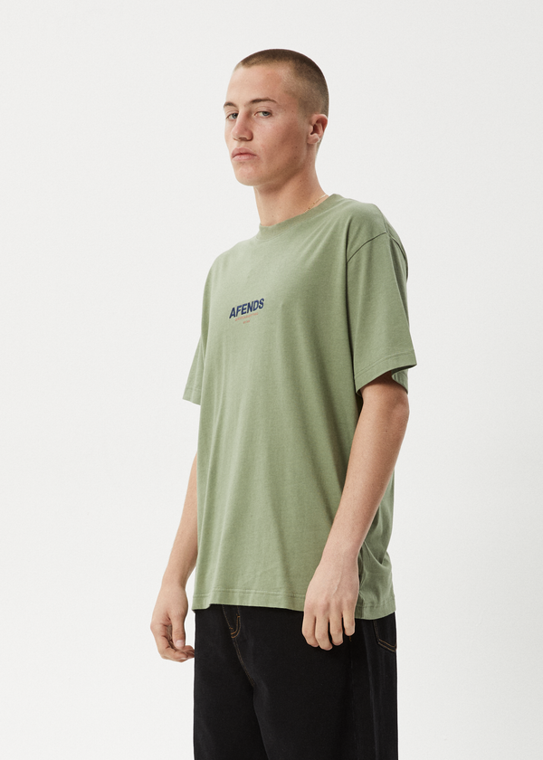 Afends Vinyl - Retro Tee Oil Green