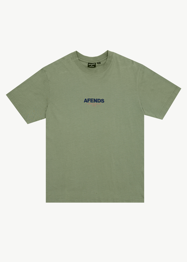 afends Vinyl - Retro Tee Oil Green