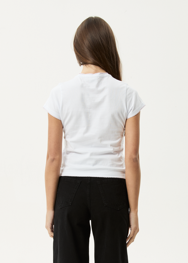 Afends Walking - Baby Tee White