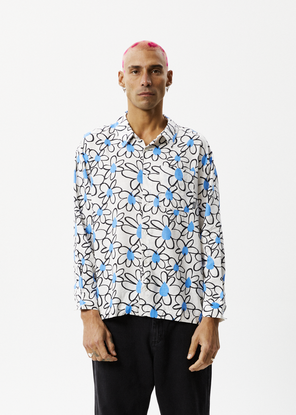 afends Waterfall - Long Sleeve Shirt White