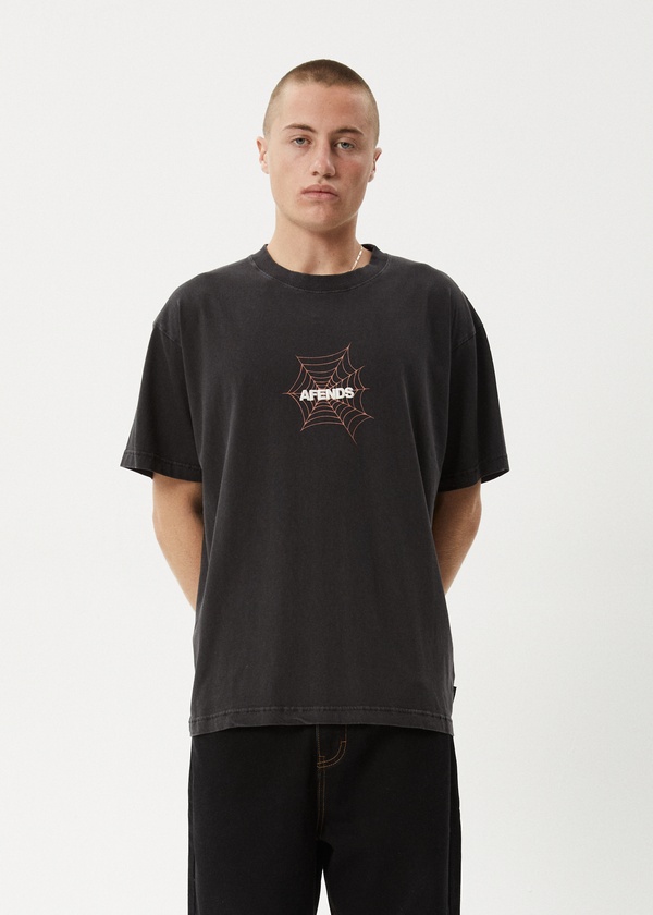 Afends Webhead - Boxy Tee Stone Black