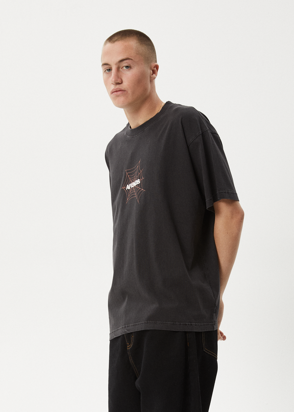 Afends Webhead - Boxy Tee Stone Black