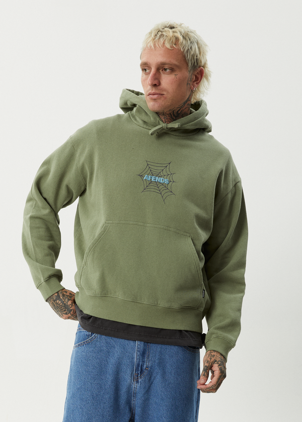 Afends Webhead - Hoodie Oil Green