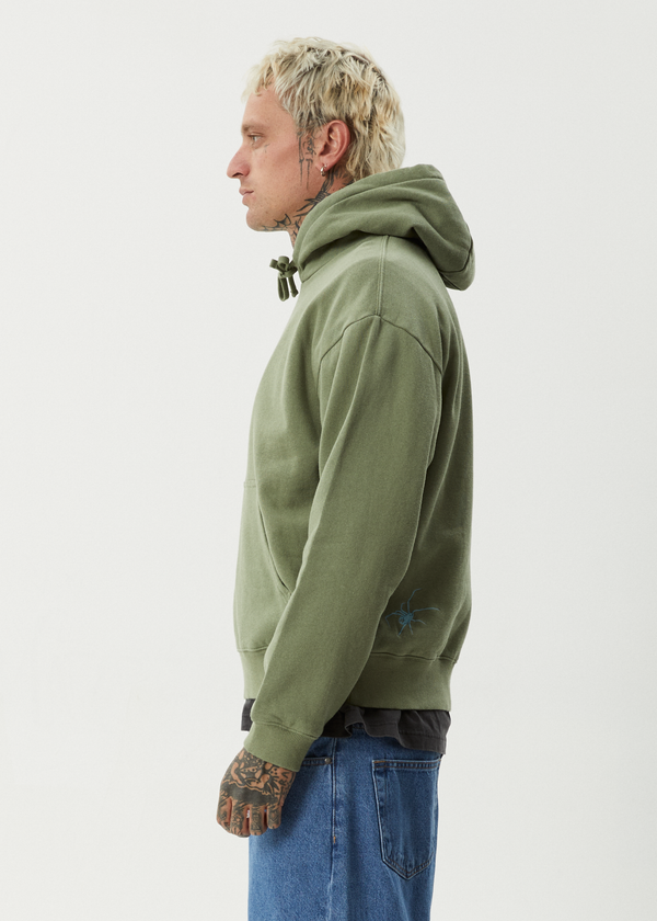 Afends Webhead - Hoodie Oil Green