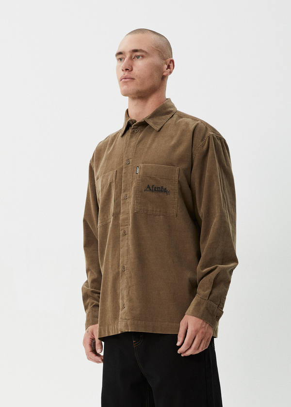 Afends Welcome Back - Long Sleeve Shirt Fossil