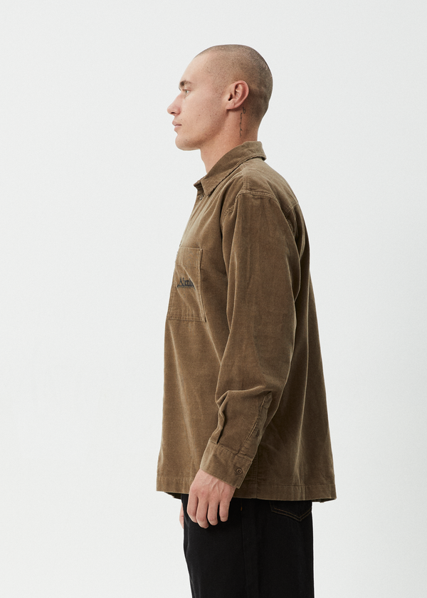 Afends Welcome Back - Long Sleeve Shirt Fossil