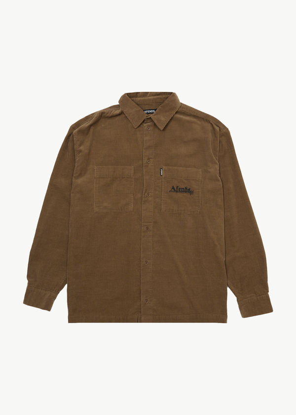 afends Welcome Back - Long Sleeve Shirt Fossil