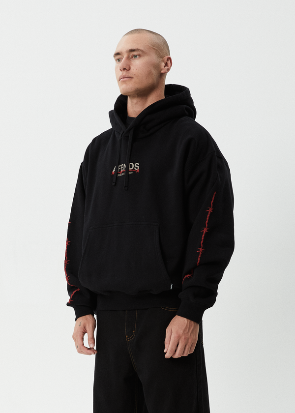 Afends Wired - Boxy Hoodie Black
