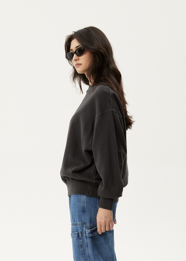 Afends Worlds Above - Crew Neck Jumper Charcoal