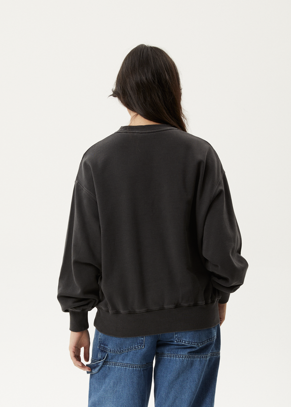 Afends Worlds Above - Crew Neck Jumper Charcoal
