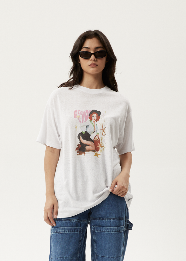 afends Worlds Above - Oversized Tee White