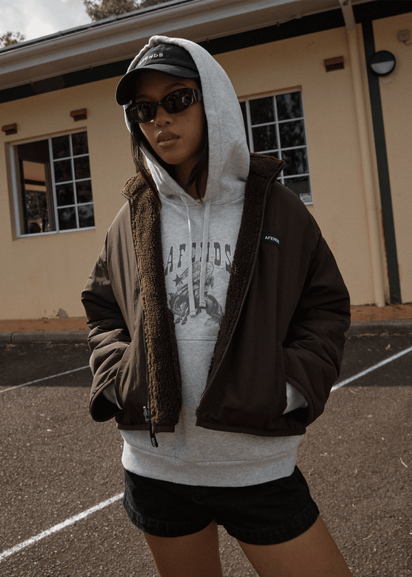 Afends Berlin - Reversible Polar Fleece Jacket Coffee
