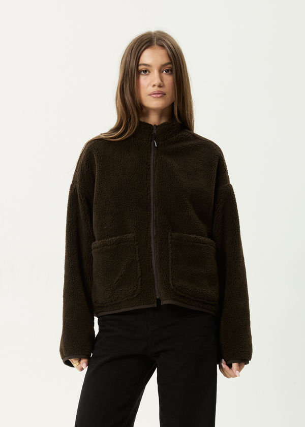 Afends Berlin - Reversible Polar Fleece Jacket Coffee