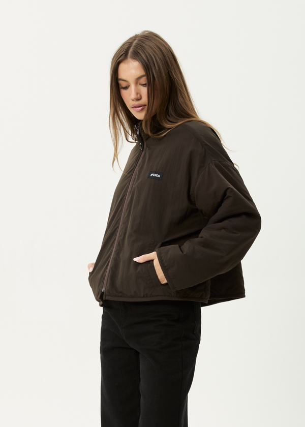 Afends Berlin - Reversible Polar Fleece Jacket Coffee